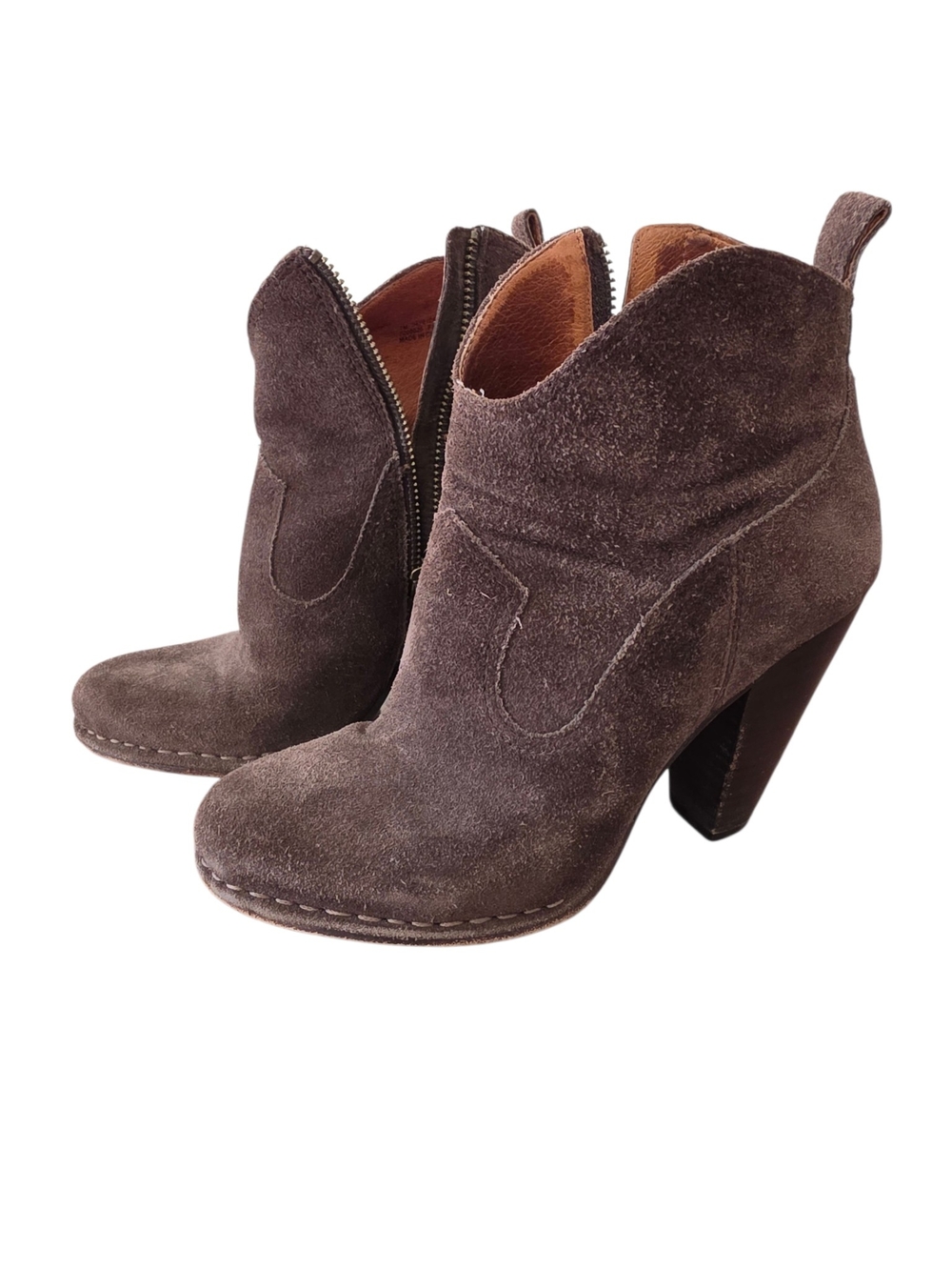 Frye Women's Suede Ankle Booties - Dark Brown